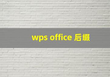 wps office 后缀